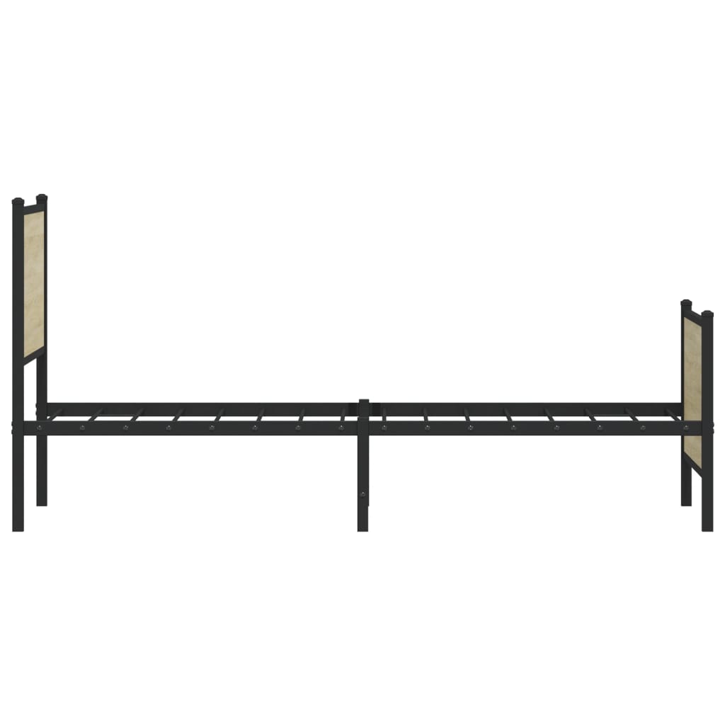 Sonoma Oak Metal Bed Frame - Small Double 120x190 cm