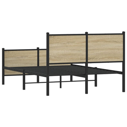 Sonoma Oak Metal Bed Frame - Small Double 120x190 cm