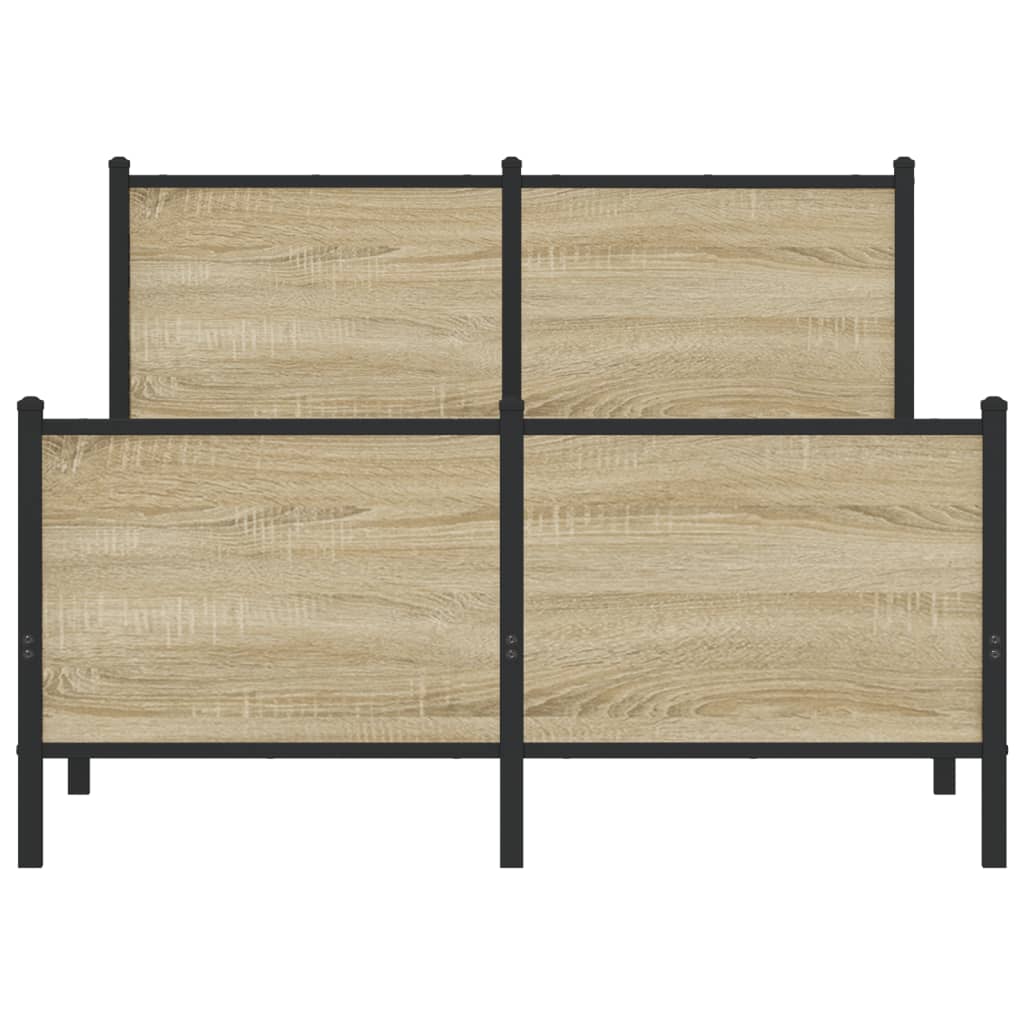 Sonoma Oak Metal Bed Frame 120x200 cm - No Mattress Included