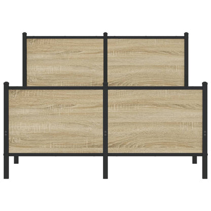Sonoma Oak Metal Bed Frame 120x200 cm - No Mattress Included
