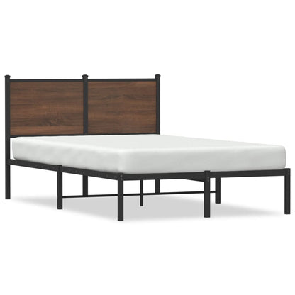 Metal Bed Frame without Mattress Brown Oak 120x200 cm