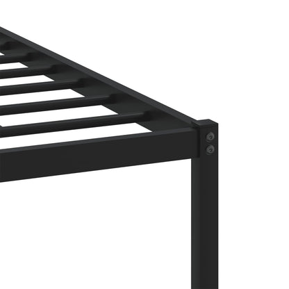 Metal Bed Frame without Mattress Brown Oak 137x190 cm