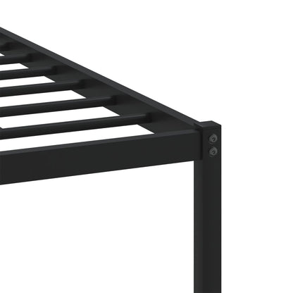 King Size Metal Bed Frame, Brown Oak, 150x200 cm