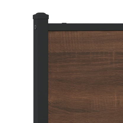 Metal Bed Frame without Mattress Brown Oak 183x213 cm
