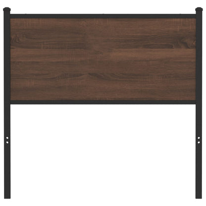 Brown Oak & Steel Headboard - 90 cm Engineered Wood Finish