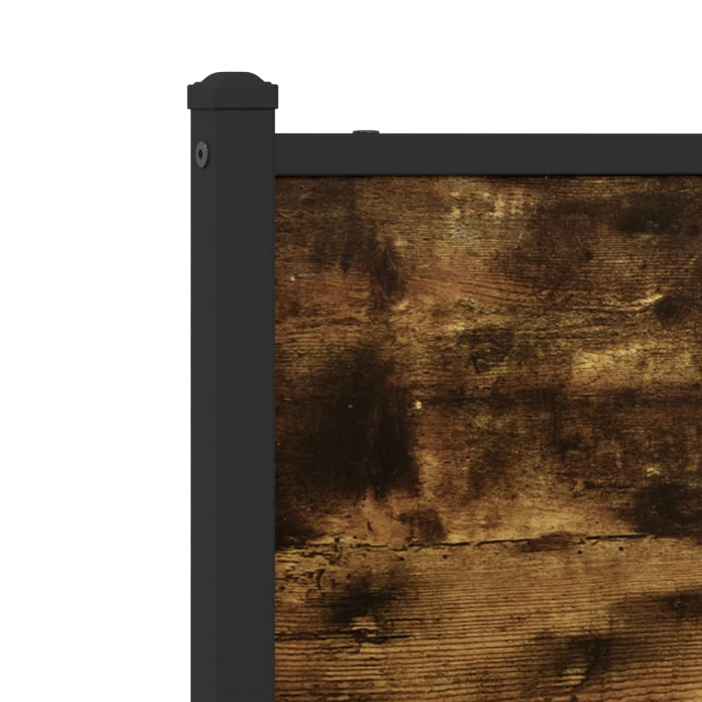 King Size Smoked Oak Metal Bed Frame 150x200 cm - No Mattress