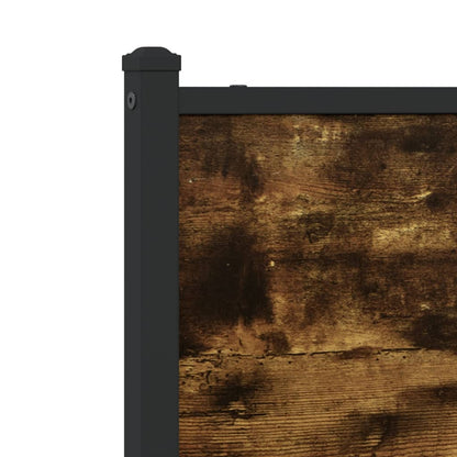 Smoked Oak Metal Bed Frame 107x203 cm - No Mattress Included