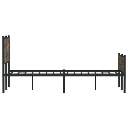 Smoked Oak Metal Bed Frame 120x200 cm - Stylish & Durable