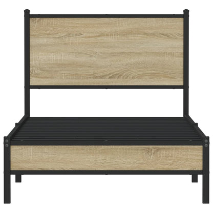 Sonoma Oak Metal Bed Frame 75x190cm Small Single