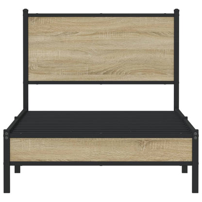 Sonoma Oak Metal Bed Frame 80x200 cm - No Mattress Included