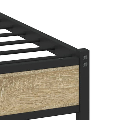 Sonoma Oak Metal Bed Frame 80x200 cm - No Mattress Included