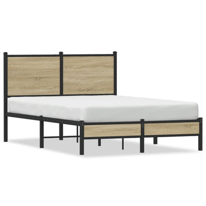 Sonoma Oak Metal Bed Frame 120x200 cm - Sturdy & Stylish Design