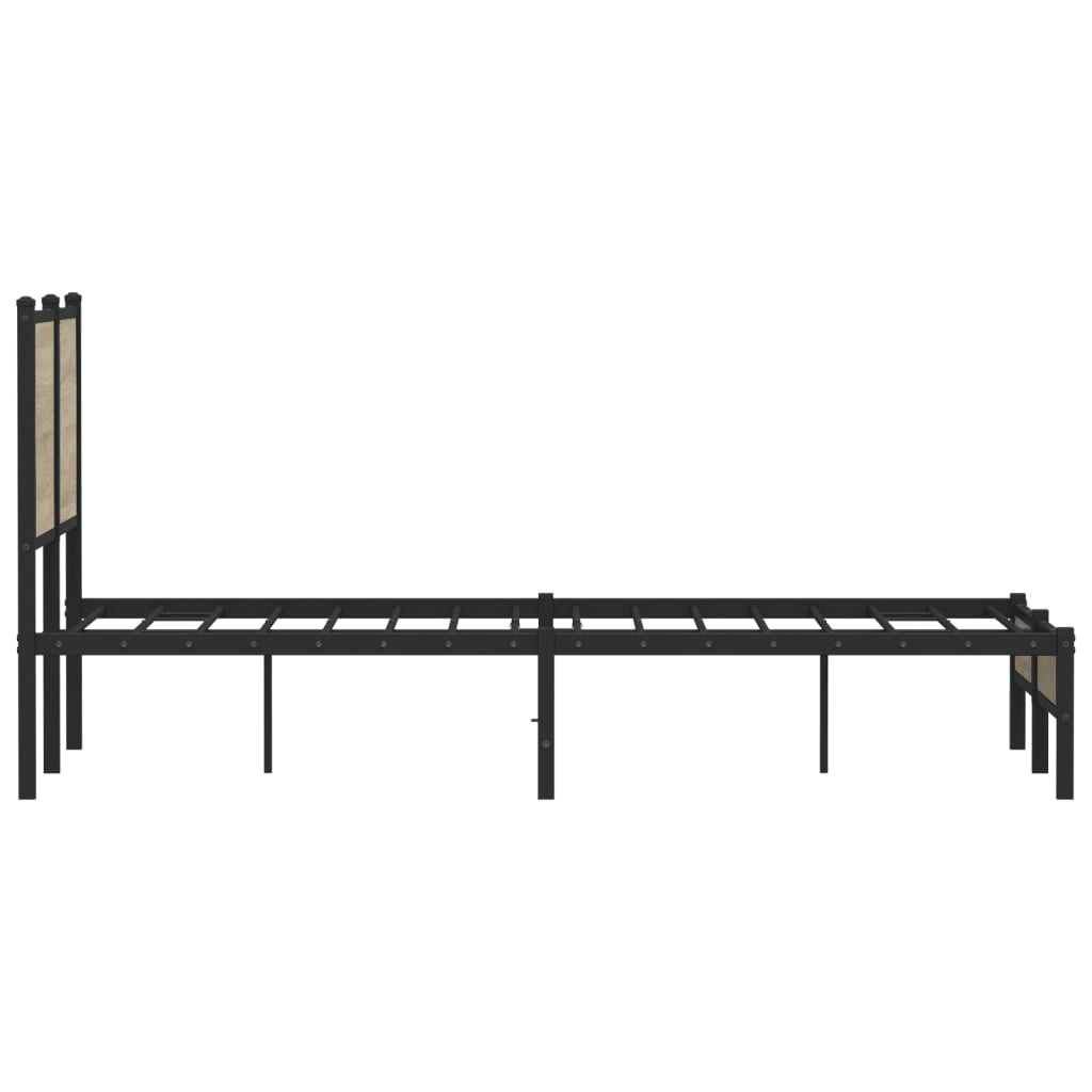 Sonoma Oak Metal Bed Frame 120x200 cm - Sturdy & Stylish Design