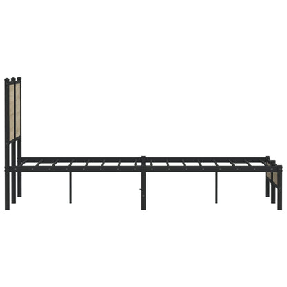 Sonoma Oak Metal Bed Frame 120x200 cm - Sturdy & Stylish Design