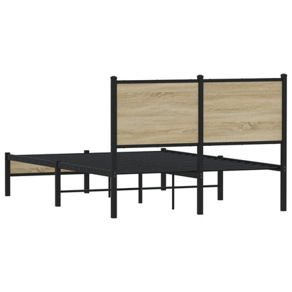 Sonoma Oak Metal Bed Frame 120x200 cm - Sturdy & Stylish Design