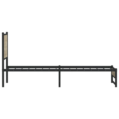 Sonoma Oak Metal Bed Frame 90x190 cm Single - No Mattress