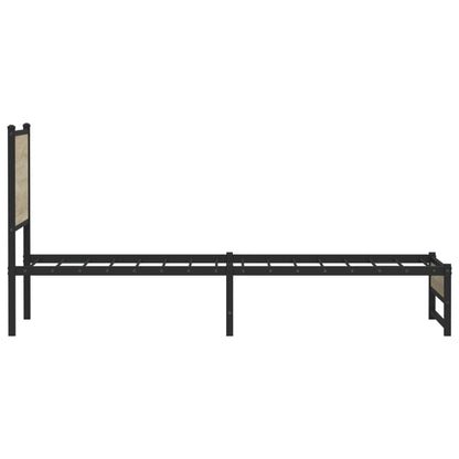 Sonoma Oak Metal Bed Frame 90x200 cm - Stylish & Sturdy Design
