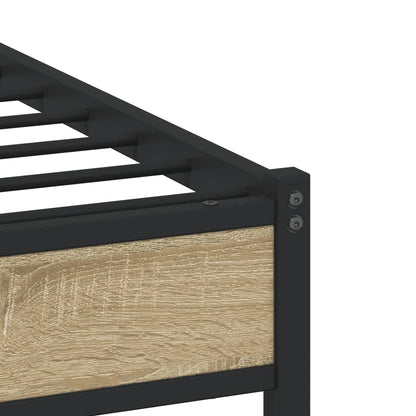 Sonoma Oak Metal Bed Frame 107x203 cm - No Mattress Included