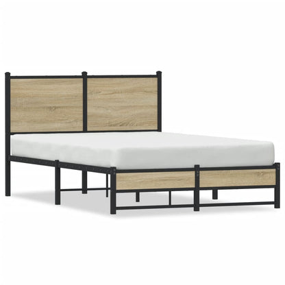 Sonoma Oak Metal Bed Frame 120x200 cm - No Mattress Included