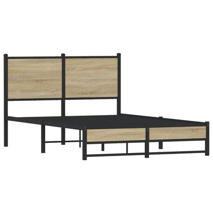 Sonoma Oak Metal Bed Frame 120x200 cm - No Mattress Included