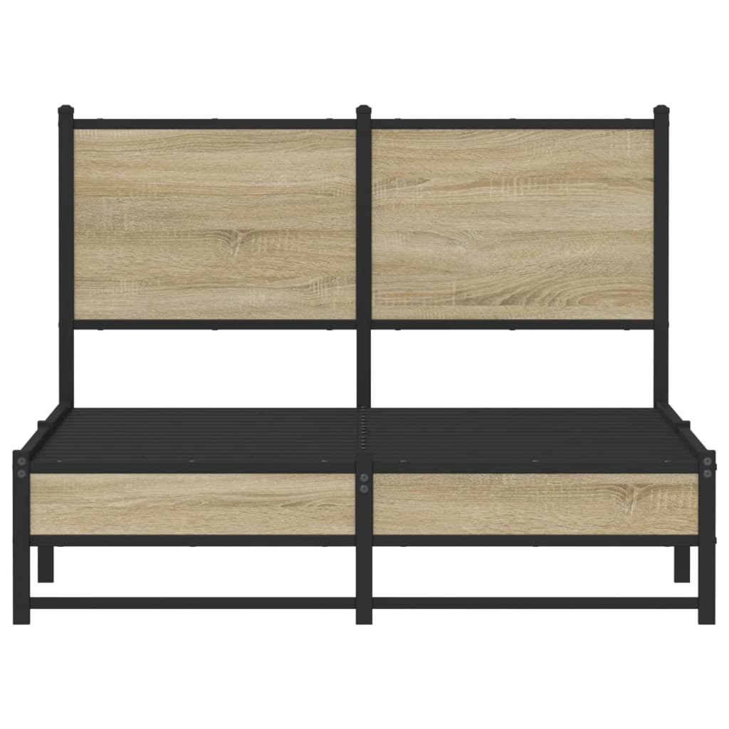 Sonoma Oak Metal Bed Frame 120x200 cm - No Mattress Included