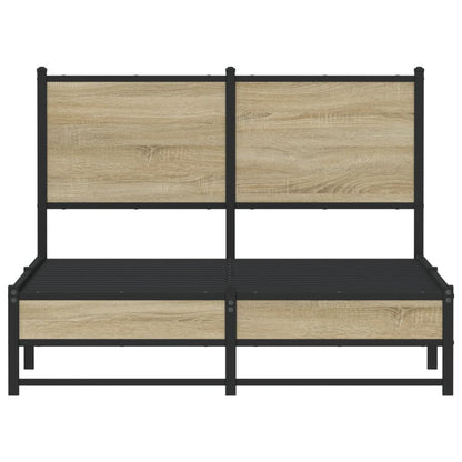 Sonoma Oak Metal Bed Frame 120x200 cm - No Mattress Included