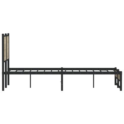 Sonoma Oak Metal Bed Frame 120x200 cm - No Mattress Included