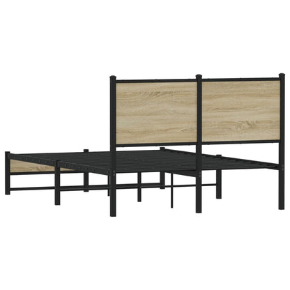 Sonoma Oak Metal Bed Frame 120x200 cm - No Mattress Included