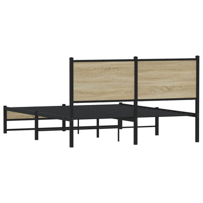 Sonoma Oak Metal Bed Frame 137x190 cm - No Mattress Included
