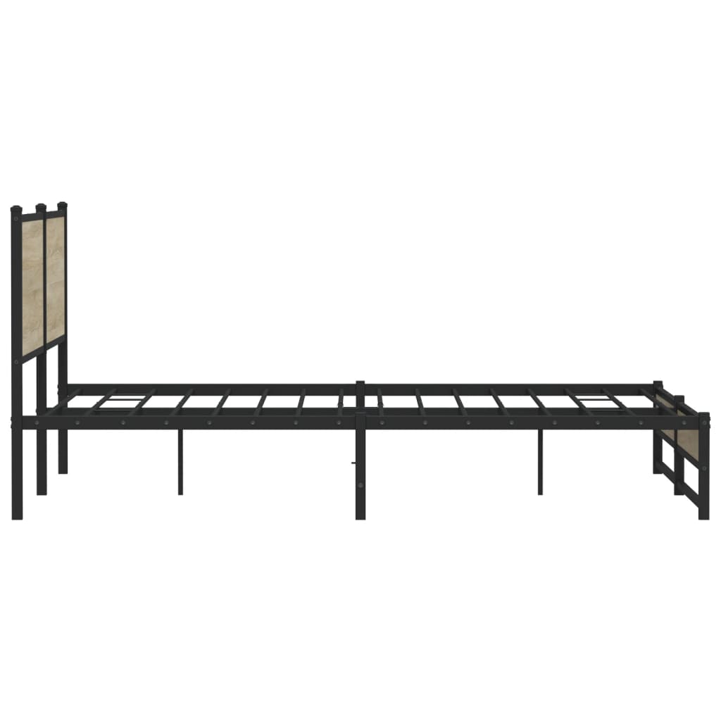 Sonoma Oak Metal Bed Frame 160x200 cm – Sturdy & Stylish Design