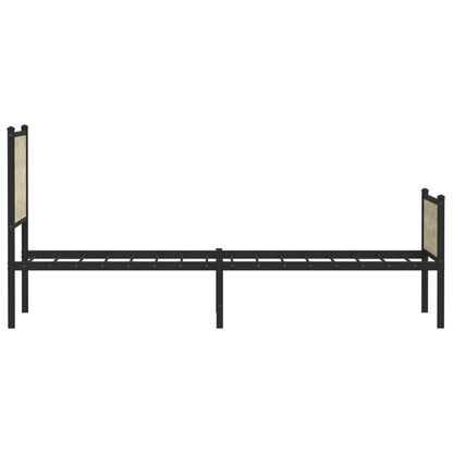 Sonoma Oak Metal Bed Frame 90x200 cm - Sturdy & Stylish Design