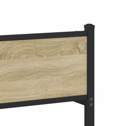 Sonoma Oak Metal Bed Frame 100x190 cm - Sturdy & Stylish Design