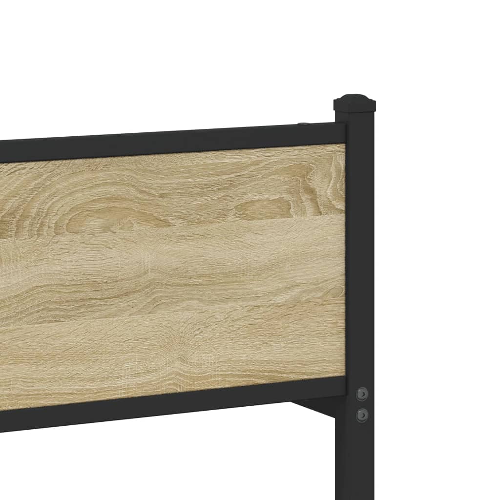Sonoma Oak Metal Bed Frame 107x203 cm - Mattress Not Included