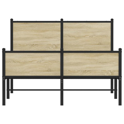 Small Double Metal Bed Frame Sonoma Oak 120x190 cm