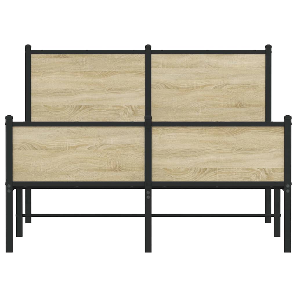 Sonoma Oak Metal Bed Frame 120x200 cm - No Mattress Included