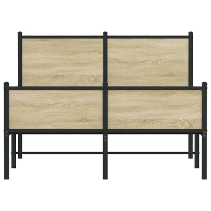 Sonoma Oak Metal Bed Frame 120x200 cm - No Mattress Included