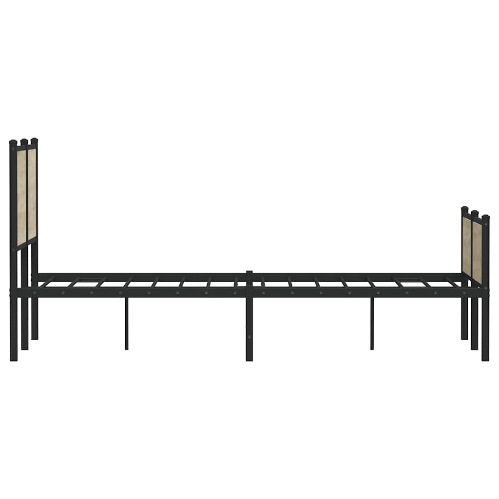 Sonoma Oak Metal Bed Frame 140x200 cm - Mattress Not Included
