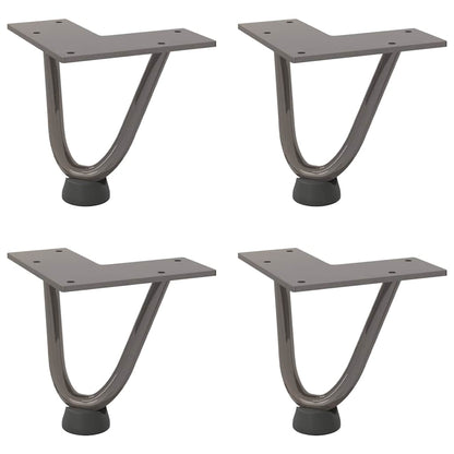 Natural Steel Hairpin Legs for Coffee Table 4pcs - 10cm Solid Steel