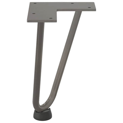 Natural Steel Hairpin Legs 4 pcs - 20cm Solid Steel for Coffee Table