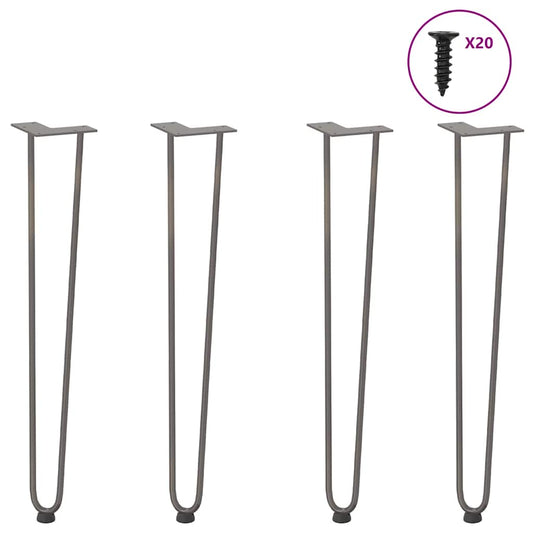 Natural Steel Hairpin Legs for Console Table - 4pcs, 72cm Solid Steel