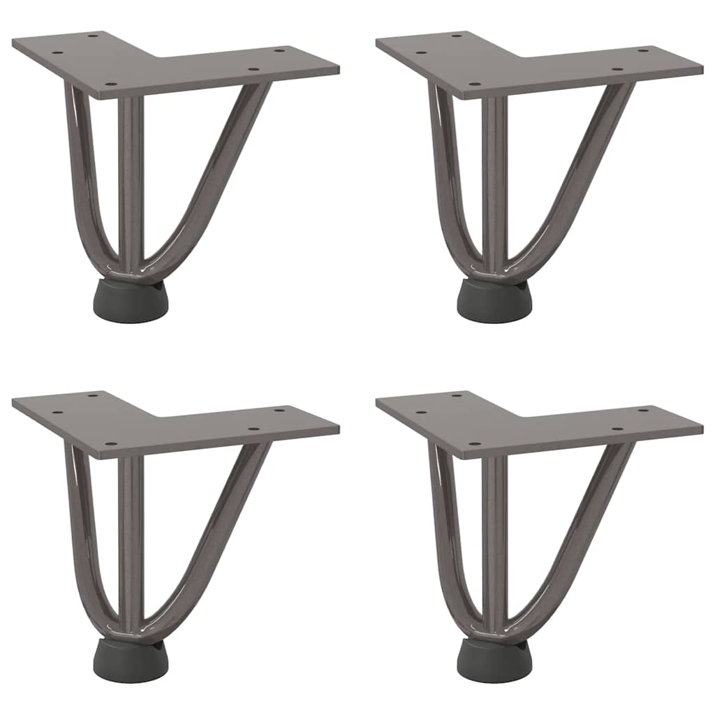 10cm Natural Steel Hairpin Legs, 4pcs for Coffee Table