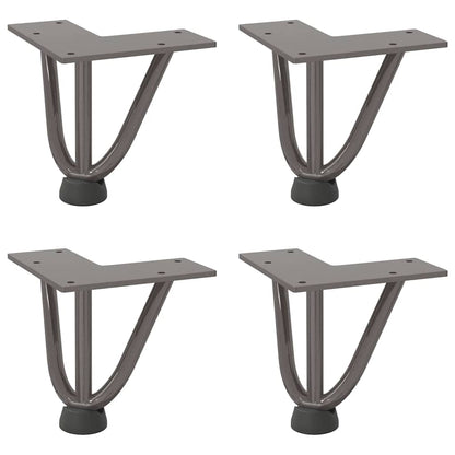 10cm Natural Steel Hairpin Legs, 4pcs for Coffee Table