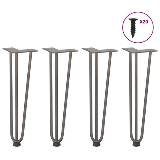 Steel Hairpin Legs for Coffee Table 4 pcs 42 cm - Natural Finish