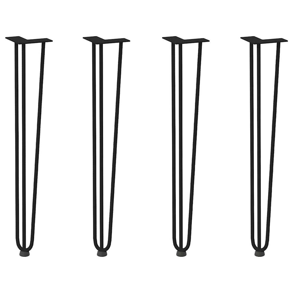 Black Solid Steel Hairpin Legs for Console Table, 72cm - Set of 4