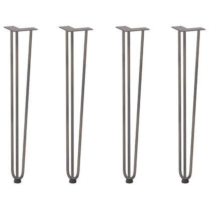 Natural Steel Console Table Hairpin Legs - Set of 4, 72 cm Solid Steel