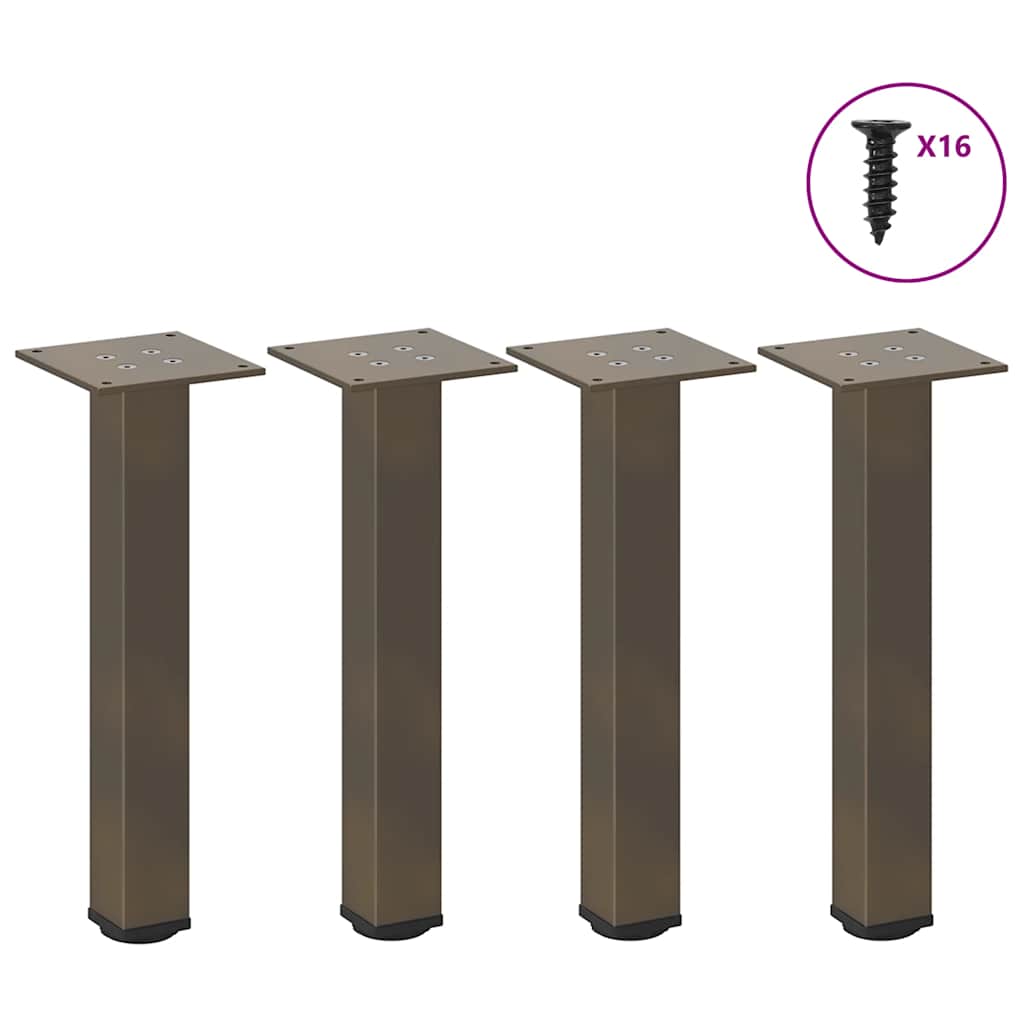Natural Steel Coffee Table Legs Set of 4 - 42-44 cm Durable Metal