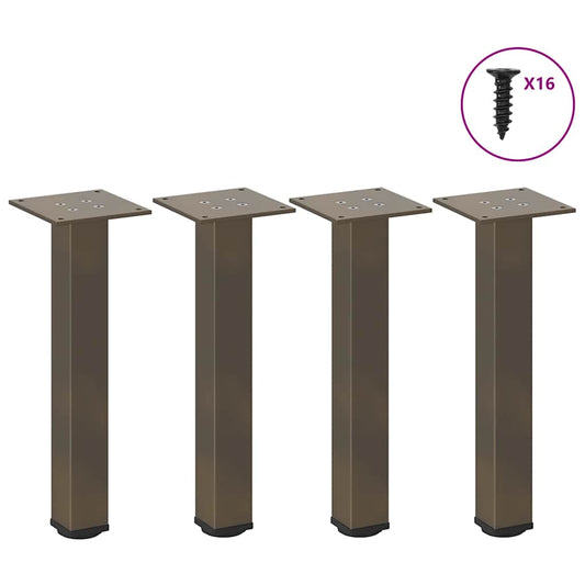 Natural Steel Coffee Table Legs Set of 4 - 42-44 cm Durable Metal