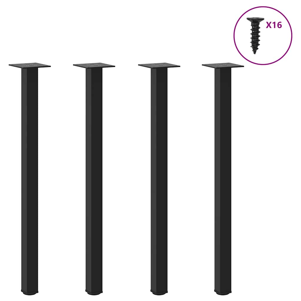 Black Steel Console Table Legs 4pcs, Adjustable 72-74cm
