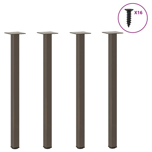 Natural Steel Console Table Legs 4pcs, 72-74cm Durable Support