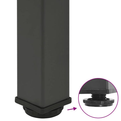 Anthracite Steel Coffee Table Legs, Set of 4, Adjustable 42-44 cm